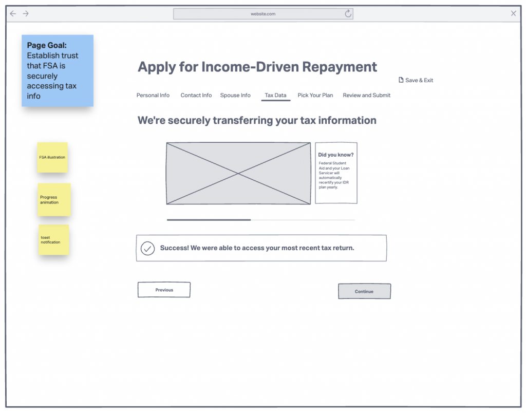 early wireframes of the IDR app